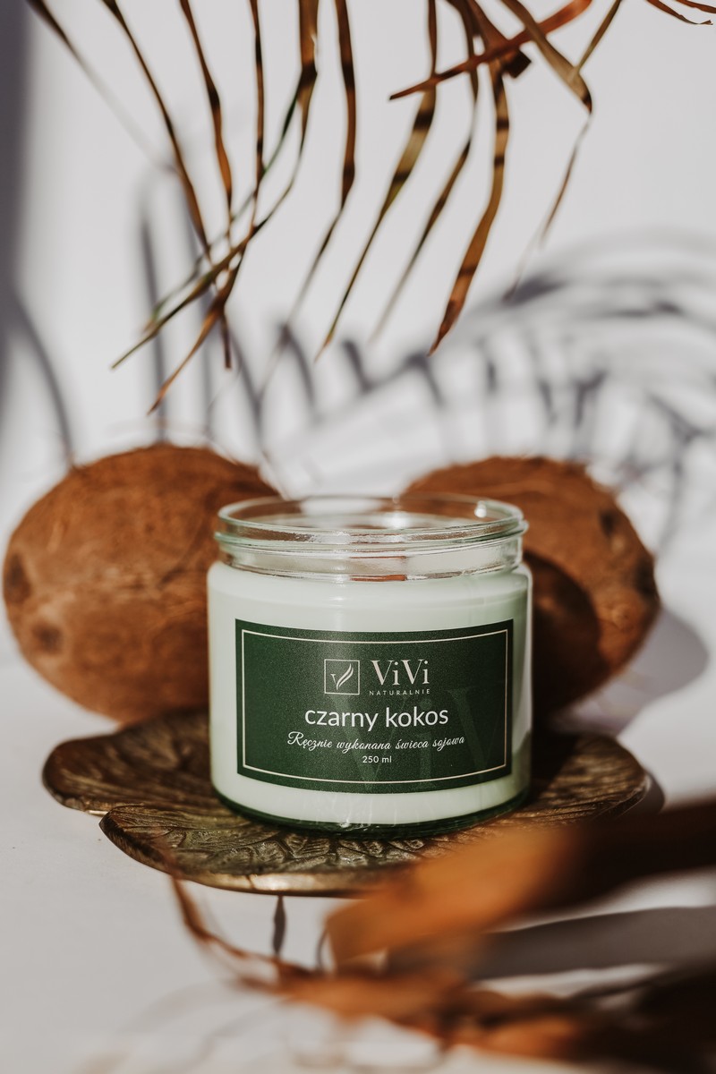 Czarny kokos - naturalna świeca sojowa - obrazek 3