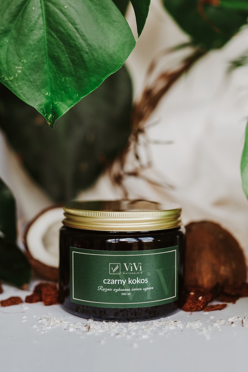 Czarny kokos - naturalna świeca sojowa - obrazek 5
